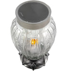 Nowoczesny znicz solarny lampion fotowoltaiczny szklany lamel oświetlenie nagrobne LED na cmentarz, wysokość 24 cm