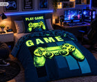 Pościel 160x200 gra gracz pad game piłka nożna bawełna świecąca w ciemności zestaw 2 części, zapięcie na suwak