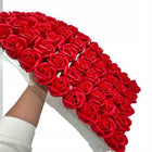 Róże mydlane czerwone flower box 50 sztuk główki z szypułką do bukietów dekoracja wnętrz, ozdoba stołu, upominek dla