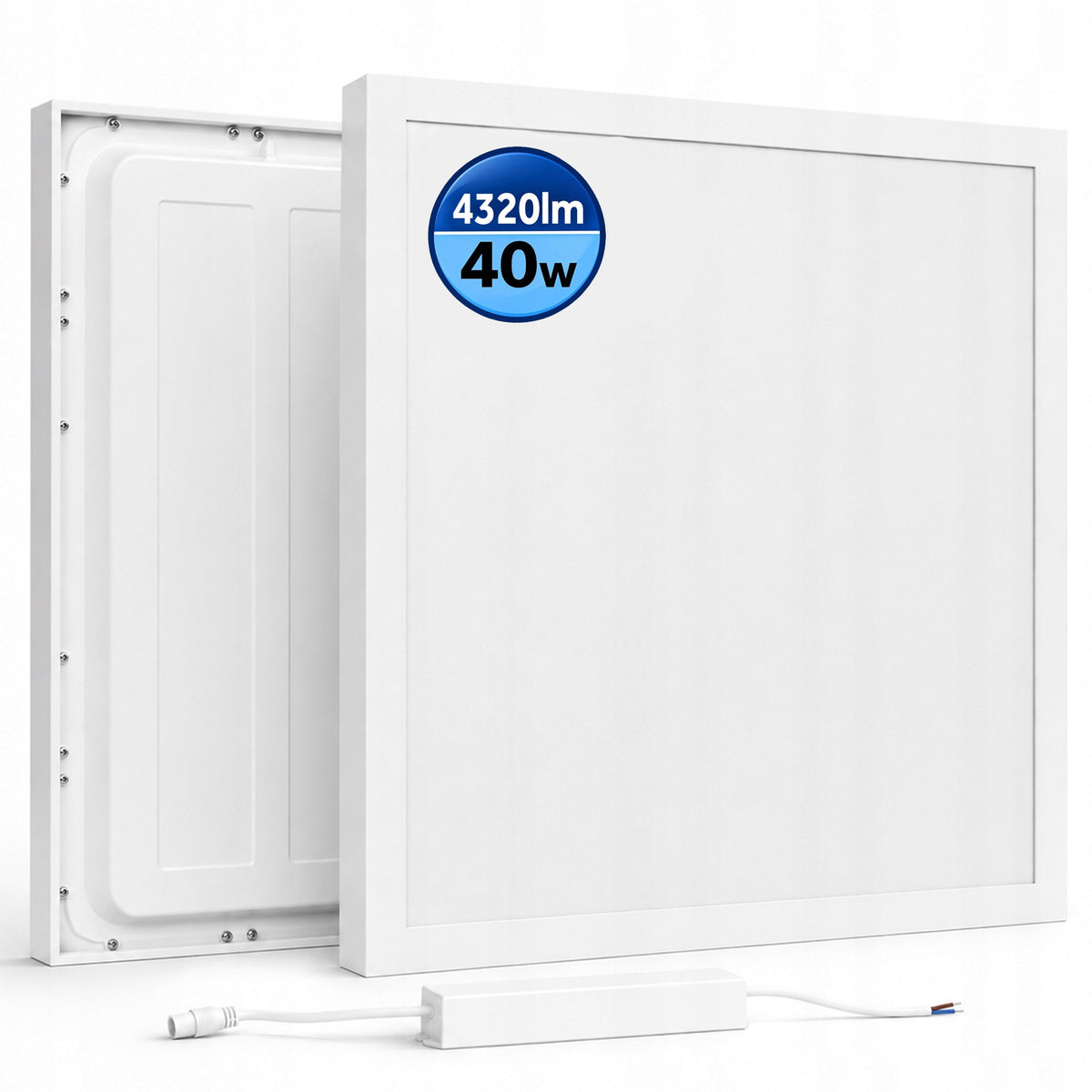Panel LED Natynkowy Sufitowy Lampa 40W Plafon 60 x 60cm Biały 4320lm kwadratowa oprawa do biura, neutralna barwa światła