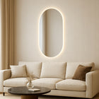 Lustro owalne LED COB łazienkowe, uniwersalne 100x50 cm bez ramy IP 67 ścienne z podświetleniem, dekoracyjne do