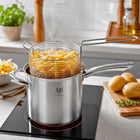 Garnek do frytek szparagów makaronu 3,6l gotowanie na parze sitko indukcja garnek tradycyjny 18 cm 3.6 l stal