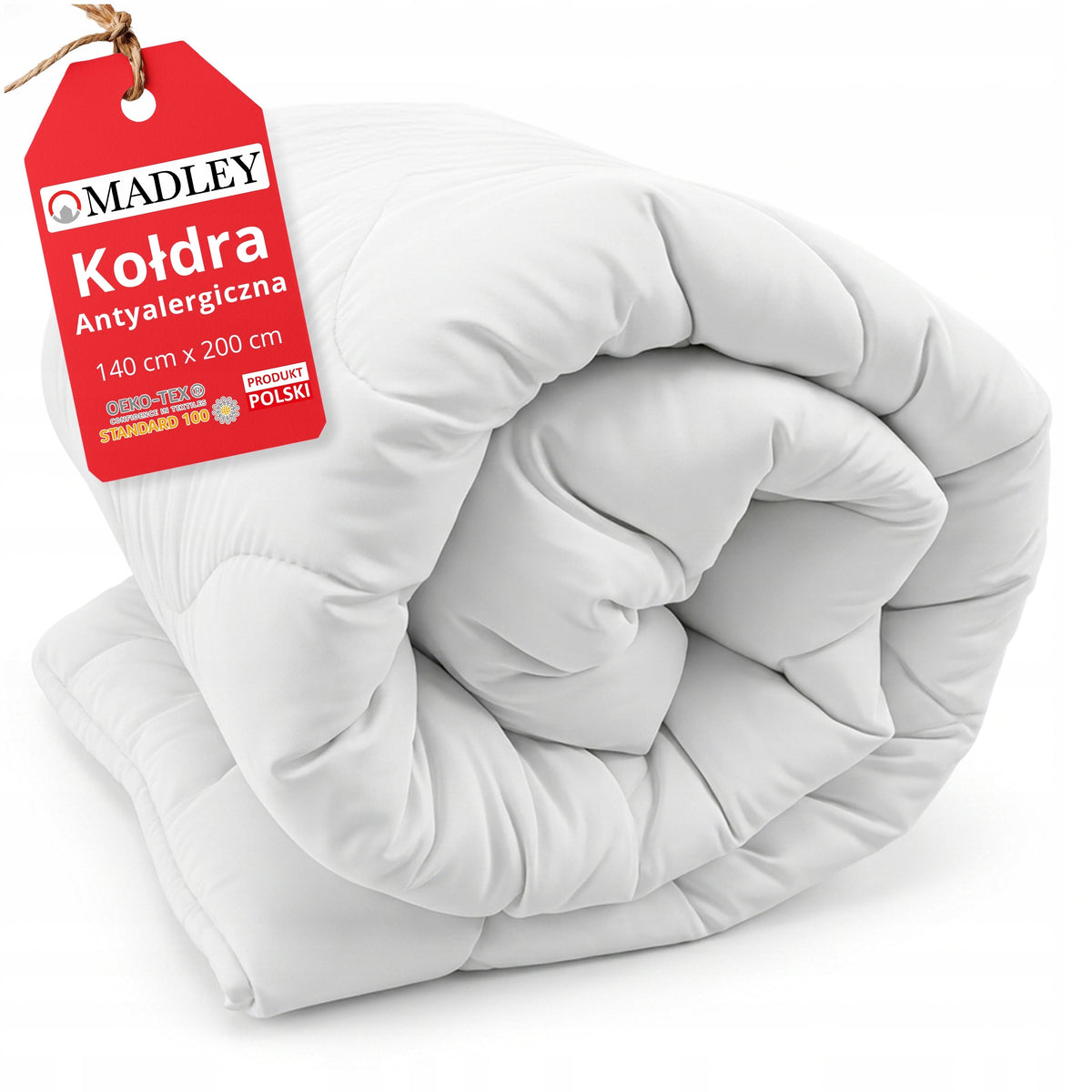 Kołdra Całoroczna 140x200 antyalergiczna Ciepła Lekka Produkt Polski mikrofaza, włókna poliestrowe, wypełnienie 300 g