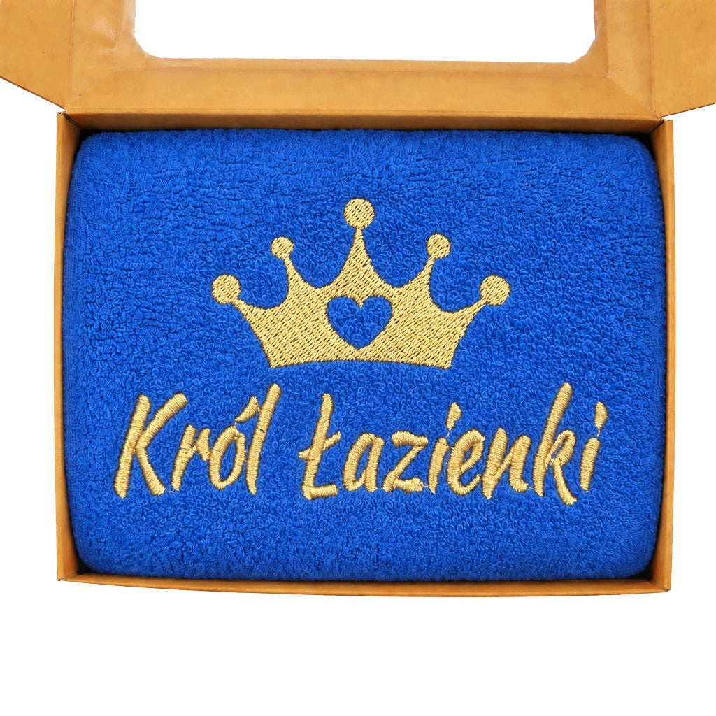 Prezent na dzień taty chłopaka ręcznik 70X140 z haftem + ozdobne pudełko do kąpieli, upominek dla mężczyzny
