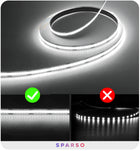 Taśma LED COB 12V 5m rolka 320 LED/m neon 6000K biała zimna mocna IP20 pasek świetlny, liniowe oświetlenie wnętrz