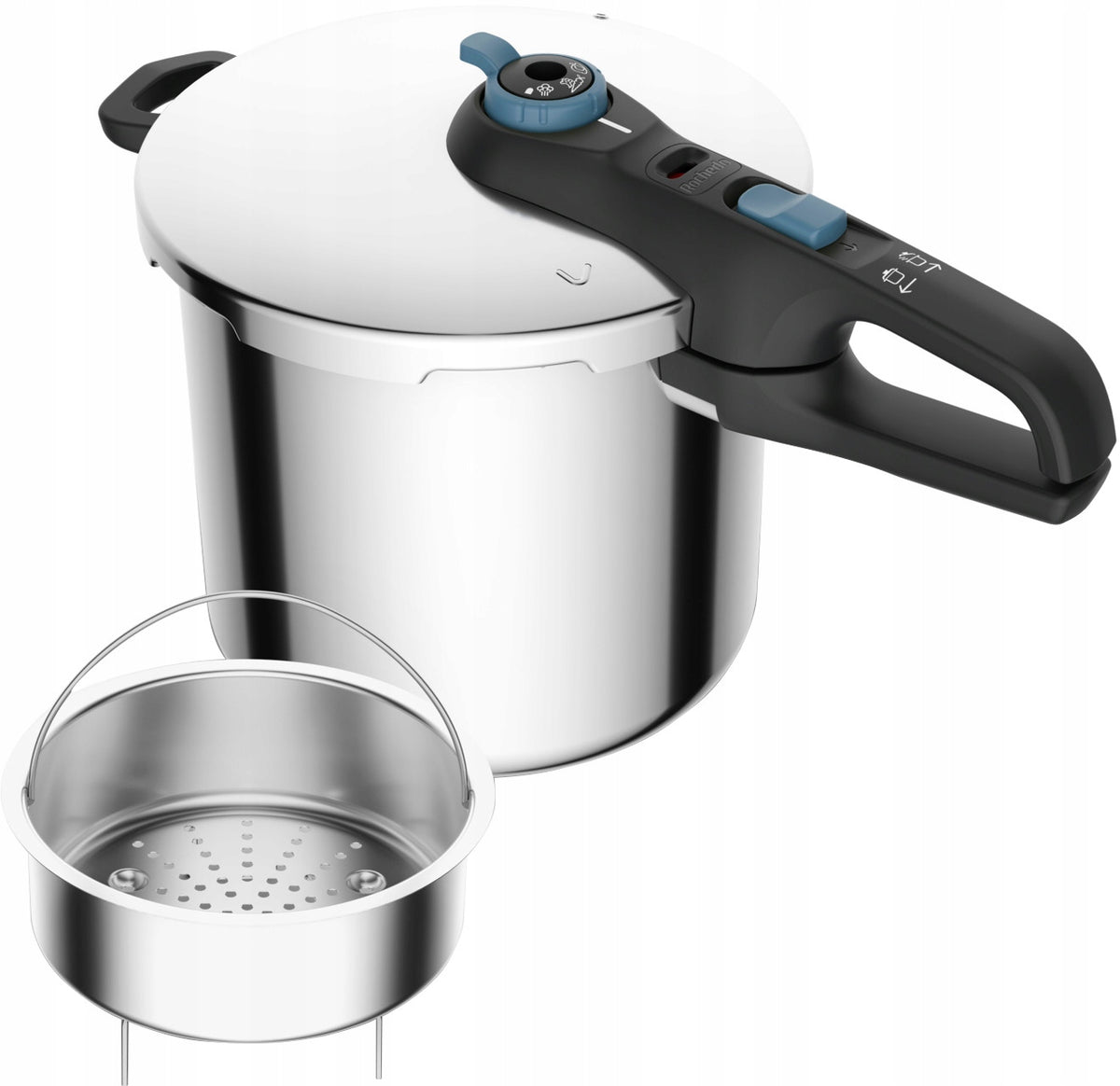 Szybkowar TEFAL Secure Trendy Pressure 8L INDUKCJA garnek ciśnieniowy, srebrny, do mycia w zmywarce