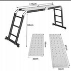 Drabina aluminiowa przegubowa składana wielofunkcyjna 4x3 stab.81cm+podest do domu i warsztatu, udźwig 150 kg, wysokość