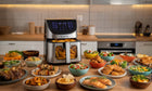 Frytkownica beztłuszczowa AIR fryer frytownica electo 2000W 14 programów 8l srebrny/szary