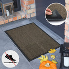 Wycieraczka pod Drzwi 90x150cm Mata wejściowa do Butów Tekstylna z Oeko-TEX do przedpokoju, brązowa pvc 6 mm
