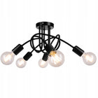 SUFITOWA LAMPA WISZĄCA PLAFON LOFT EDISON 5 x E27 żyrandol industrialny czarny metalowy do salonu jadalni, wysokość 35