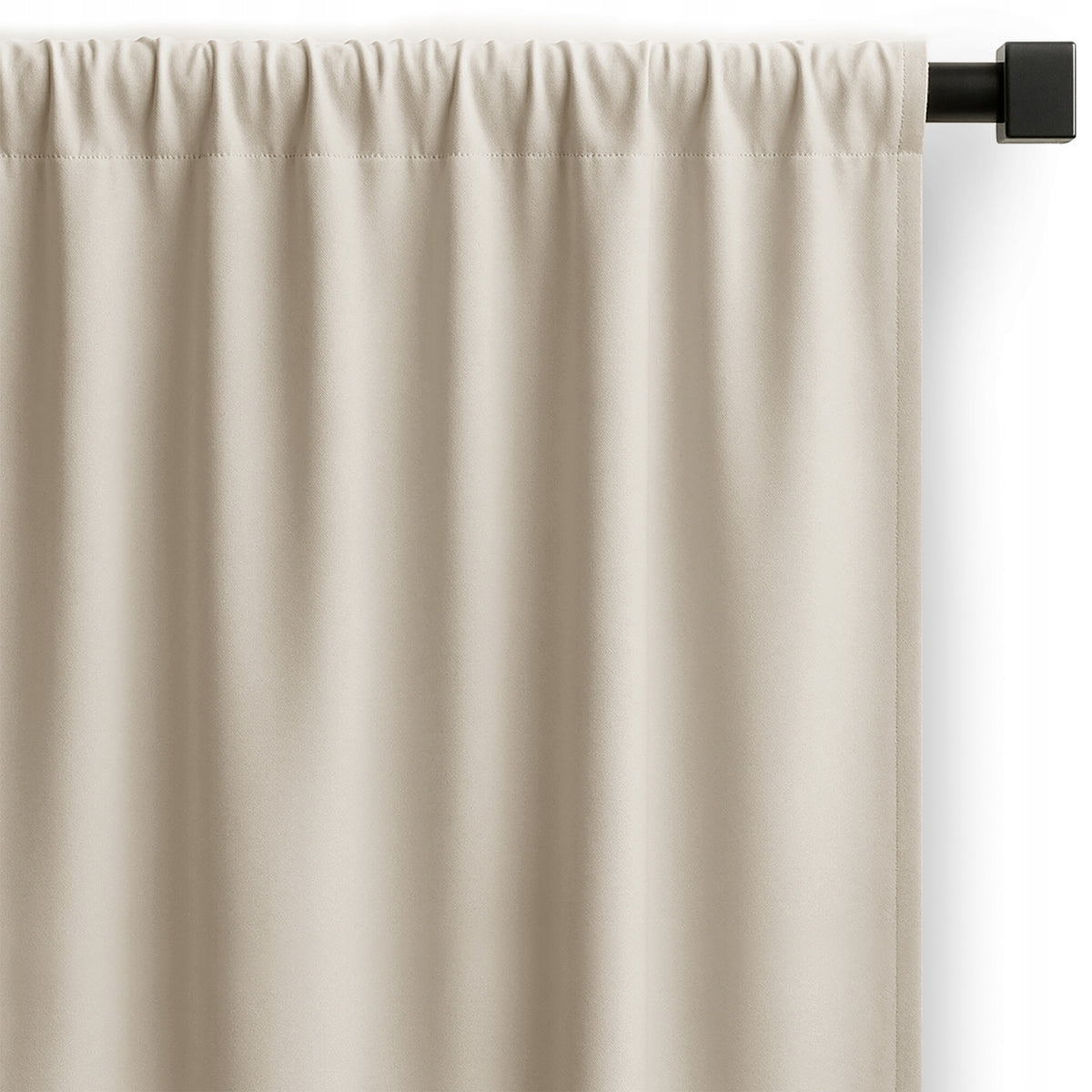 RESTILO Zasłona chłodny beż gotowa do salonu na taśmie multi wave 140x250 panel okienny półzaciemniający gładki