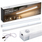 Lampka nocna LED 50cm z czujnikiem ruchu lampa podszafkowa do mebli biała oprawa meblowa, neutralna barwa światła