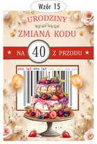 Kartka 40 urodziny 30 50 60 70 80 90 Prezent Pudełko na pieniądze MIX ramka z życzeniami, zestaw dekoracyjny z