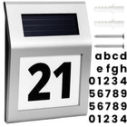 Podświetlany numer domu lampa solarna LED tabliczka z numerem metalowa oznaczenie posesji, adresowa na elewację