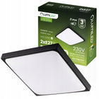 Plafon LED Panel Sufitowy Natynkowy Lampa 2x E27 Kwadrat IP44 30cm Czarny oprawa do łazienki bez żarówek 2 punkty
