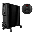 GRZEJNIK ELEKTRYCZNY OLEJOWY 13 ŻEBEREK 2500WATT TERMOSTAT BEZGŁOŚNY OLEJAK 535 mm 550 mm grzewcza czarny