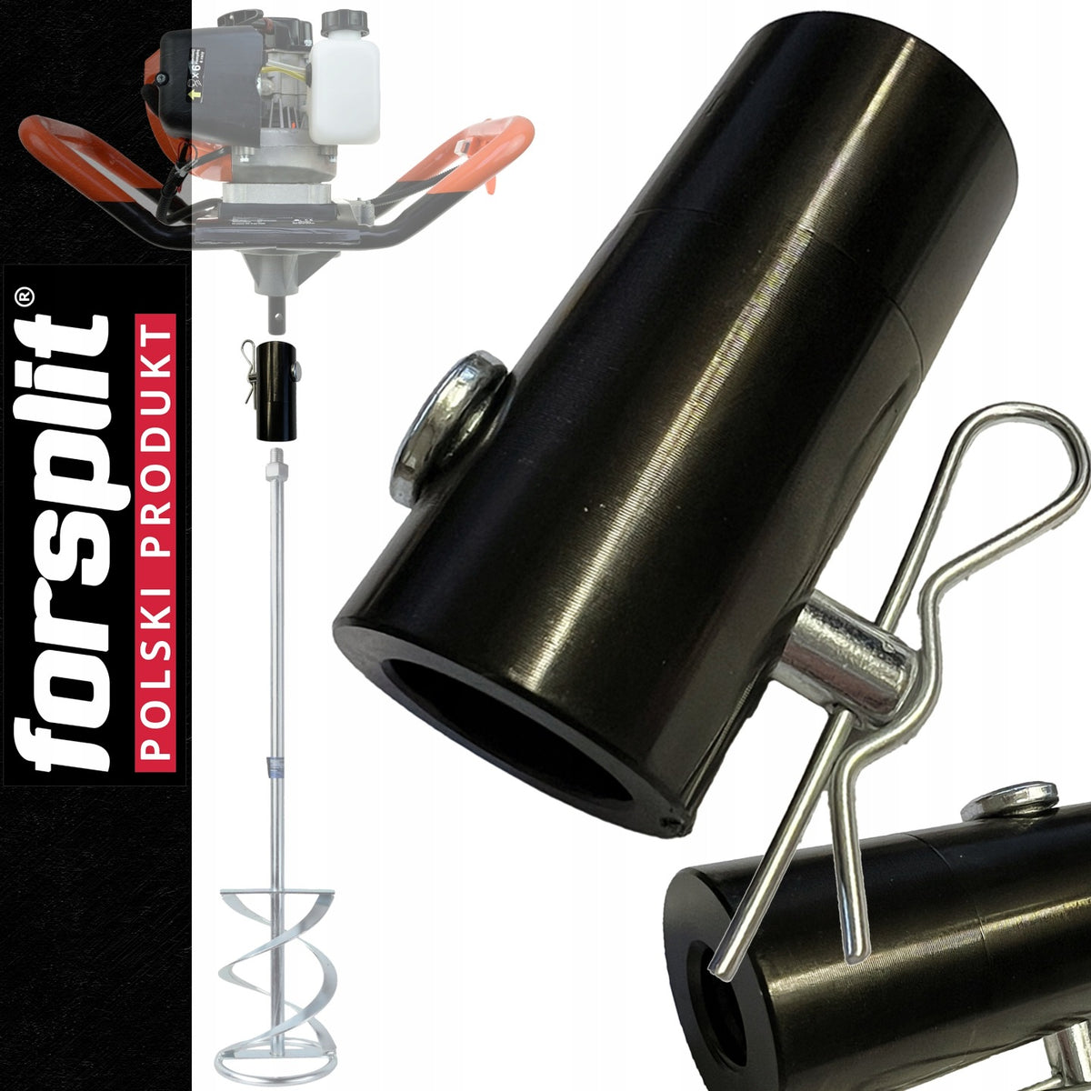Adapter do wiertnicy spalinowej - wiertnica fi 20 mm > mieszadło M14 złączka, redukcja gwintowana, mieszanie zapraw i