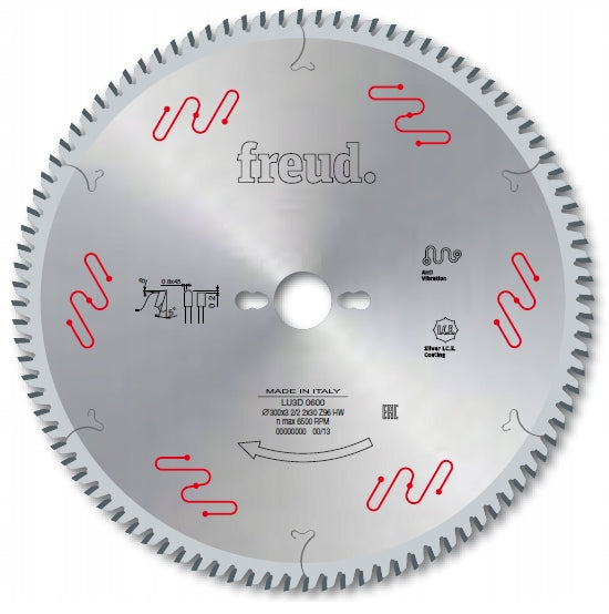 Tarcza piła Freud LU3D 0600 300x30 mm 96Z laminat/mdf do formatówki HDF, płyty wiórowe, rzaz 3,2 mm, otwór 30 mm