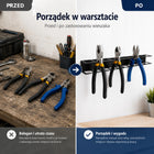 Organizer na Narzędzia Wieszak na Kombinerki Półka Warsztat Czarny 40cm PL uchwyt ścienny do garażu, przechowywanie
