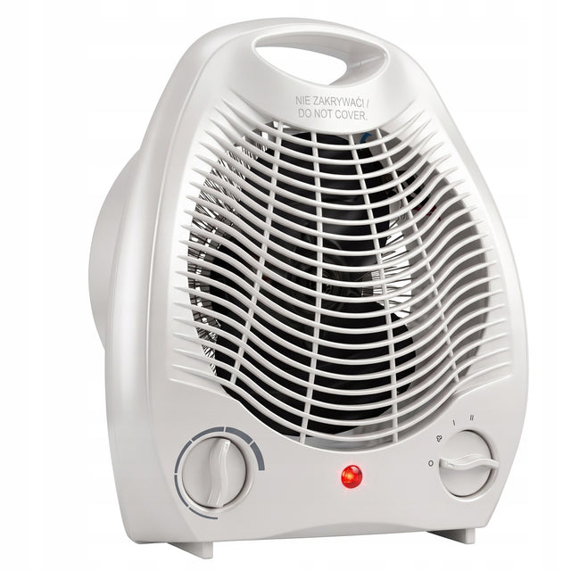 Termowentylator farelka elektryczna energooszczędna grzejnik mocny 2000 WAT biały piecyk pokojowy z nawiewem zimnego powietrza, termostat, 3 poziomy
