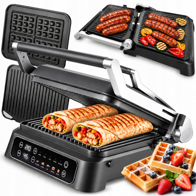 Grill Elektryczny Opiekacz Panini 2200W + Programator Czasu i Temp. + gofry nominalna