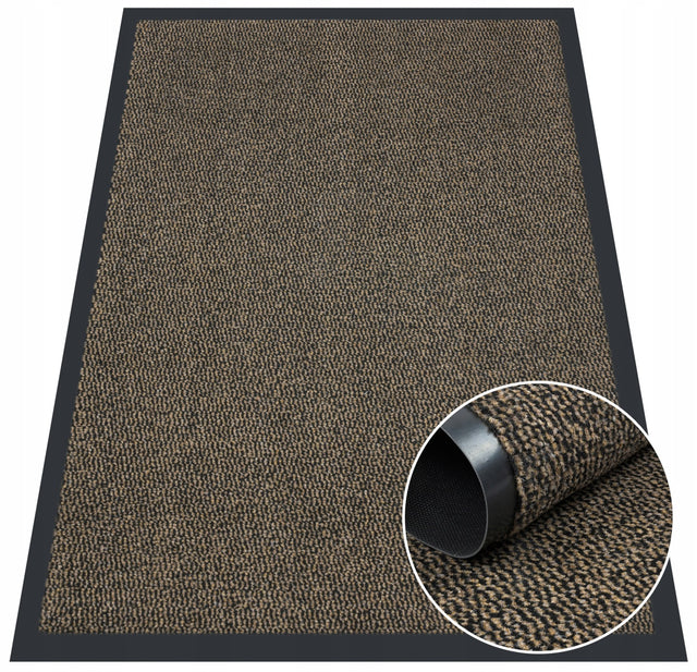 Wycieraczka pod Drzwi 80x120 Mata wejściowa do Butów Tekstylna z OekoTex ociekacz na obuwie, chodnik wejściowy, brązowy, pvc 6 mm