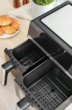 Frytkownica beztłuszczowa dwukomorowa 9l AIR fryer 2600W 8 trybów wifi czarny