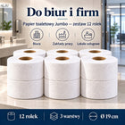 Papier toaletowy jumbo Zefir 3-warstwy biały celuloza 12szt mocny 447 listków, bezzapachowy, suchy, rolka higieniczna