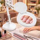 Lampka LED Kosmetyczna Lupa Szkło Powiększające na Biurko do paznokci manicure, gwint E27, zasilanie sieciowe, biała