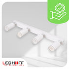 Lampa sufitowa LED biała Oprawa żarówki 4x GU10 SPOT Kinkiet do pokoju aluminiowy reflektor ścienny do salonu, 35 W na