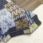 Narzuta Dwustronna na Łóżko Tavira Patchwork Niebieska180x220 cm + poszewki kapa, przykrycie, poliester, wzór