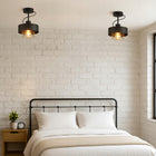 Lampa sufitowa LED Wisząca plafon żyrandol loft edison LED E27 cooper czarna metalowa oprawa oświetleniowa, 1 punkt