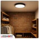 Plafon LED lampa sufitowa mała 30cm okrągła czarna panel do pokoju jasny oprawa oświetleniowa z wbudowanym źródłem