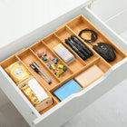 Wkład do szuflady bambusowy duży Organizer Sztućce 55 x 37 x 5cm pojemnik na noże, widelce i łyżki, regulowany, 7