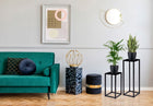 Kwietnik stojący metalowy loft industrial stojak na kwiaty czarny 60 cm pod doniczkę, ekspozytor roślin doniczkowych do
