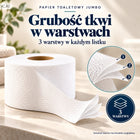 Papier toaletowy jumbo Zefir 3-warstwy biały celuloza 12szt mocny 447 listków, bezzapachowy, suchy, rolka higieniczna