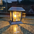 Znicz na grób Cmentarz wieczny Solarny lampion LED statuetka z Krzyżem ozdoba nagrobna, lampka na pomnik, dekoracja