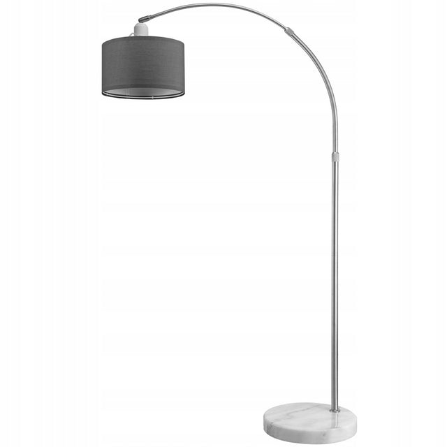 Lampa podłogowa stojąca łukowa podstawa marmur oświetlenie do salonu i sypialni, 1 punkt światła, gwint E27, wysokość 180 cm, szara