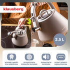 Czajnik z gwizdkiem Stalowy Szary MAT 2,5l klausberg KB-7949 indukcja gaz imbryk kuchenny do gotowania wody, na herbatę