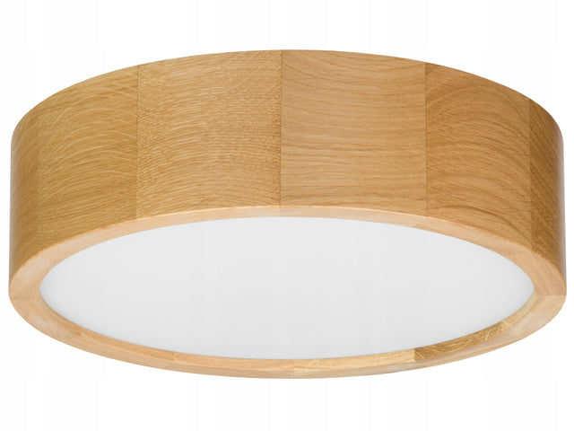 Lampa sufitowa plafon leja fi275 DĄB LED 1xE27 do salonu kuchni elegancka oprawa oświetleniowa okrągła beżowa bez żarówki