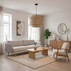 Lampa wisząca Tulum bambusowa czarna zawieś 38cm naturalna beżowa BOHO TH06 do salonu jadalni sypialni, abażur, oprawa