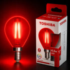 Żarówka LED E14 G45 4,5W = 40W Czerwona Filament Mocna Kulka Niemrugająca źródło światła dekoracyjne do nastrojowego