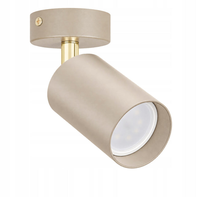 Lampa sufitowa 1x GU10 Żyrandol Kinkiet Reflektor Beżowa Kaszmir oprawa punktowa metalowa złota do oświetlenia wnętrz