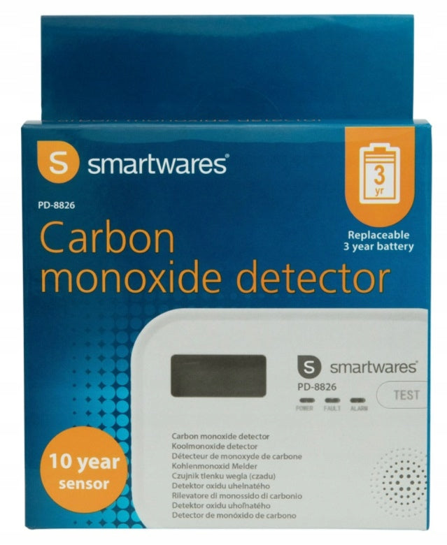 Czujnik tlenku węgla Smartwares bezprzewodowy detektor czadu, wykrywacz czadu, alarm czadu do domu