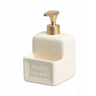 Dozownik sylan śmietankowy 10x17 cm homla do mydła w płynie, łazienkowy, nablatowy, ręczny, 200 ml, biały