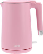 Czajnik elektryczny lund 2200W 1,5l różowy podwójne ścianki 1.5 l 2200 w metal, tworzywo sztuczne