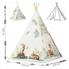 Tipi namiot dla dzieci teepee wigwam poduszka stabilizator leśne zwierzątka domek do zabawy, kryjówka, bawialnia