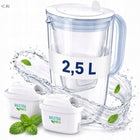 Dzbanek Brita Filtrujący Wody Szklany Glass 2,5l 2x Filtr Maxtra Pro Biały dzbanek filtrujący bezbarwny