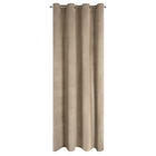 Zasłona welurowa velvet na kółkach 140x250 ciemno beżowa beż beige gładka draperia półzaciemniająca do salonu i sypialni