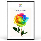 Ramka na zdjęcia 80 x 120 cm czarna, z naturalnego drewna rama fotograficzna, oprawa fotografii, dekoracja ścienna do